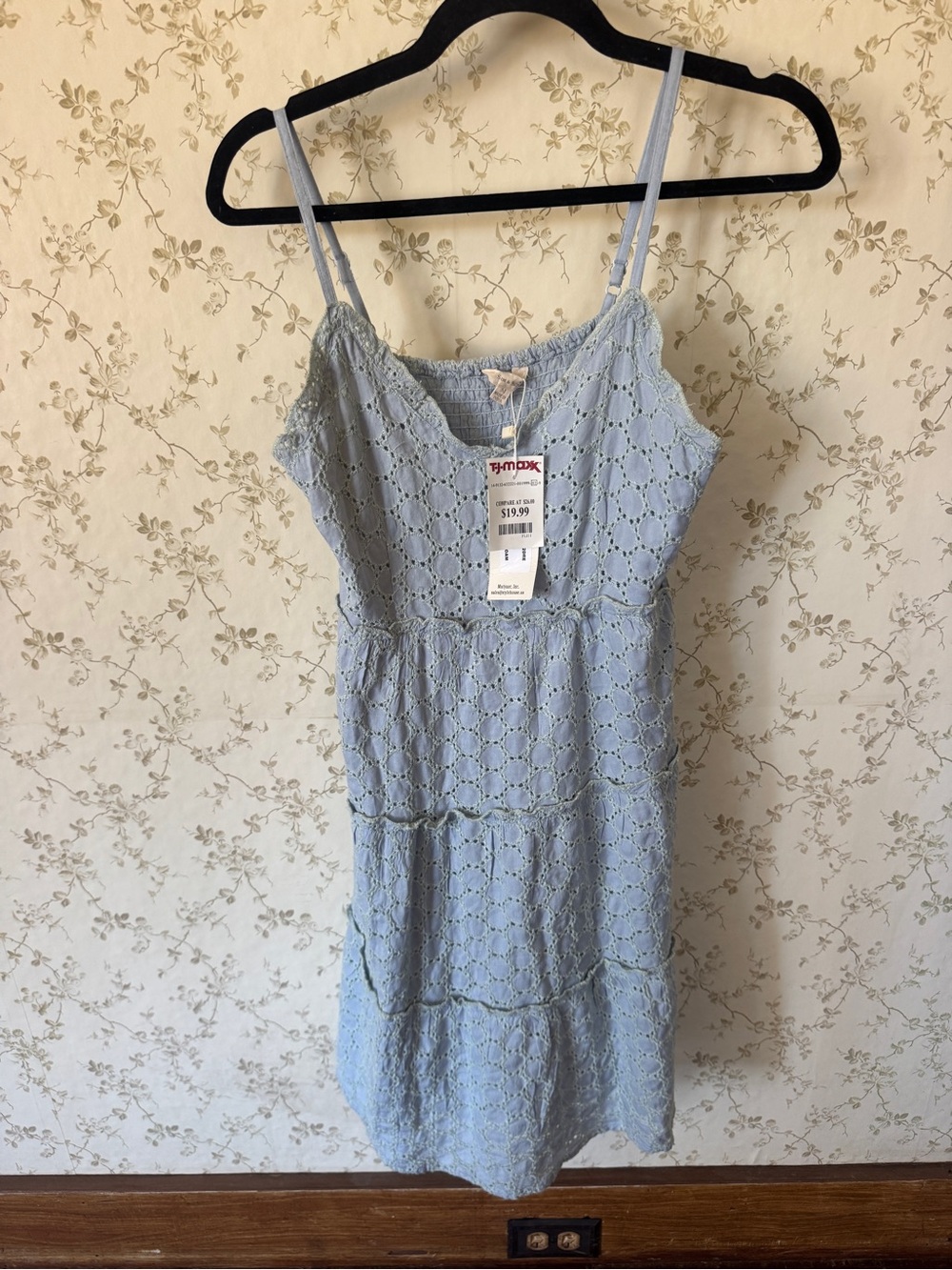 Light Blue Eyelet Tiered Sundress